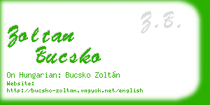 zoltan bucsko business card