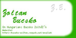 zoltan bucsko business card